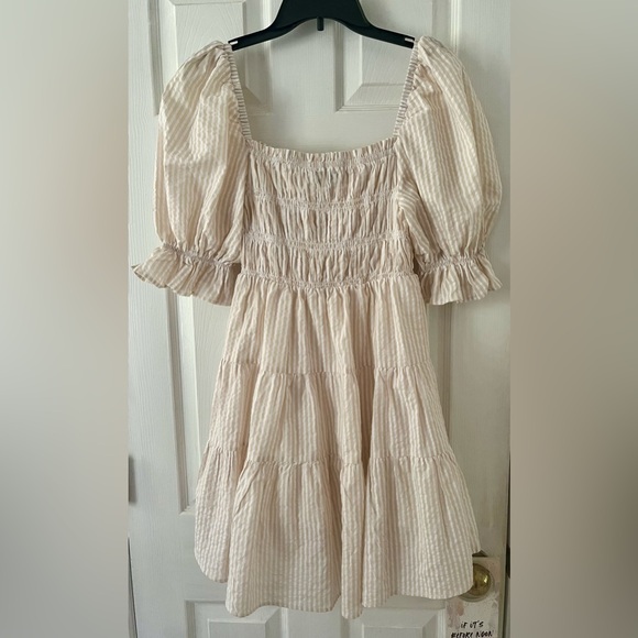 MINKPINK Cream Striped Ruffle Dress - Picture 6 of 6